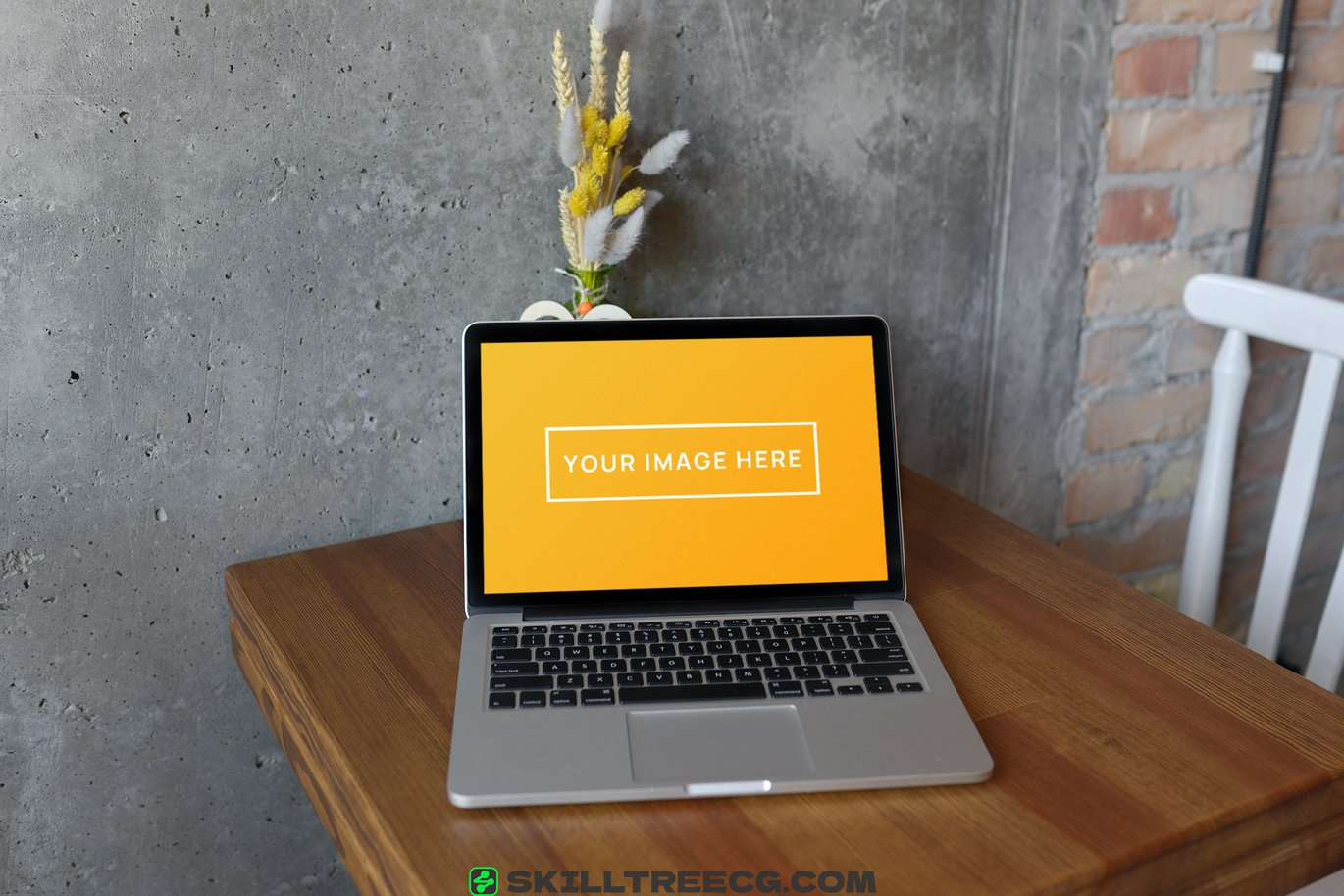 图片[2]-MacBook Pro 13 Loft Cafe Table Hi-Res Mockup（625759）-技能树